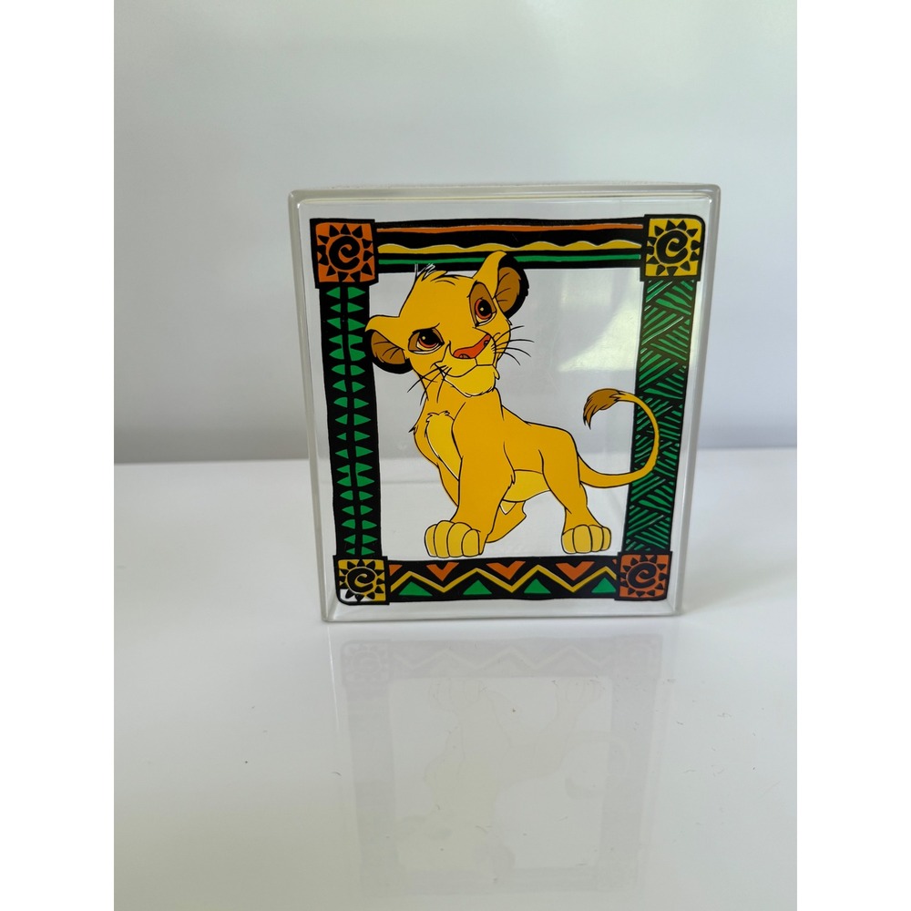 Vintage Disney Lion King Simba Acrylic Tissue Box Cover Dispenser Clear 90s
